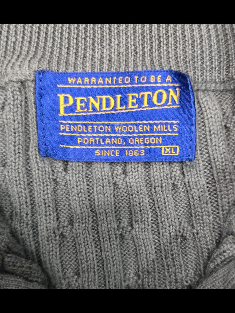 Pendleton Men's Gray Cable-Knit Half-Zip Sweater #503 - Picture 2 of 7